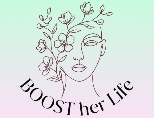 Woman face outline with flowers